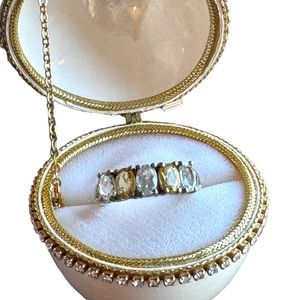 Vintage sterling silver 925  multi gemstone stacker band stone ring